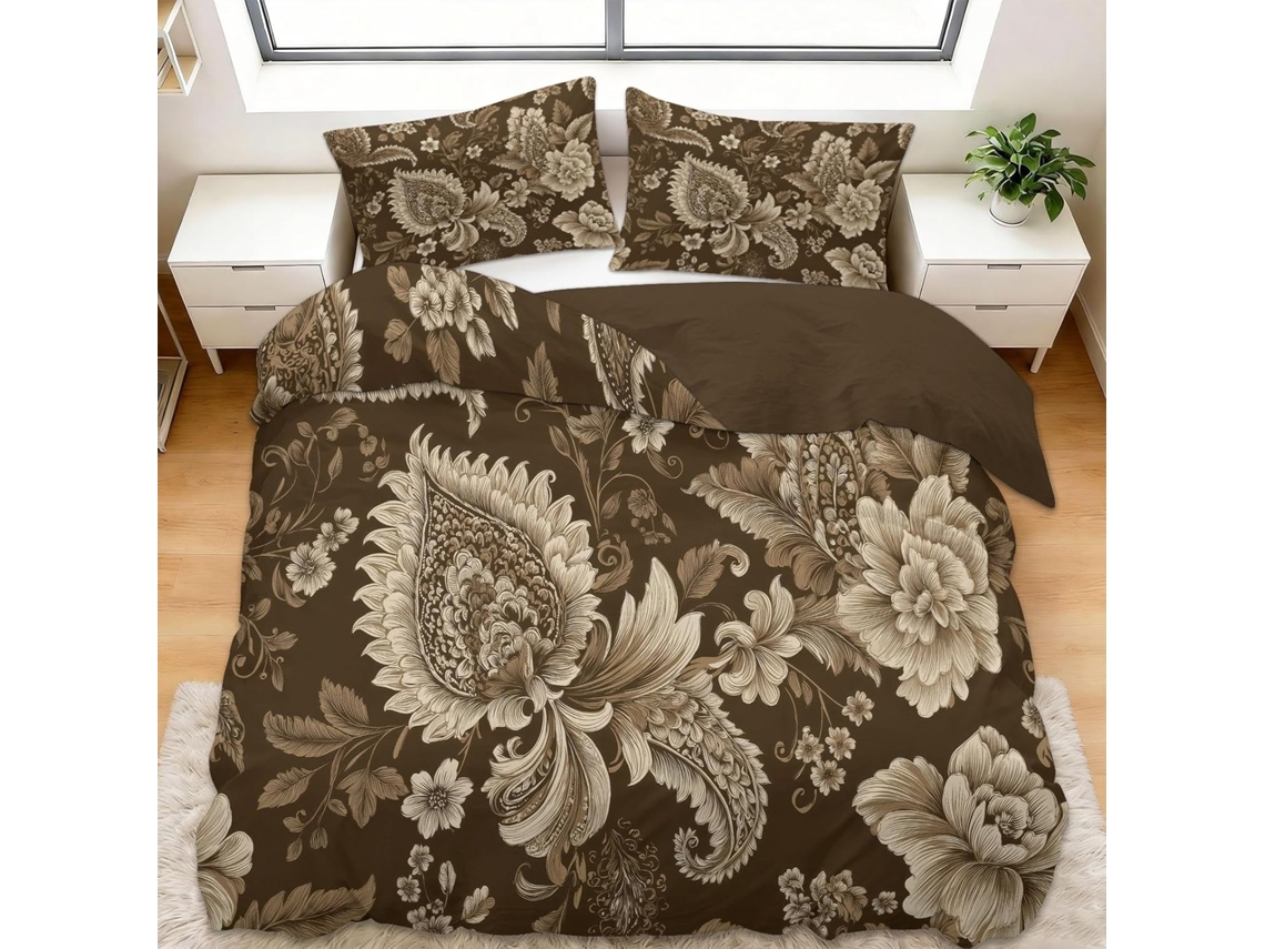 Juego Ropa Cama Funda Nórdica Estampado Color Almohada Funda Juego 90x190 Cm 65x65 90 X 190 65