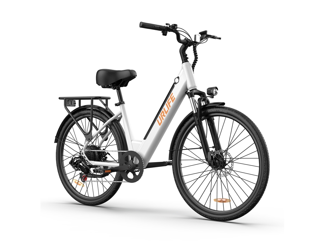 Bicicleta Eléctrica Urbana Urlife E26 Para Adultos, 250 W, 36 V, 13 Ah, Gran Autonomía, 7 Velocidades, Suspensión Delantera