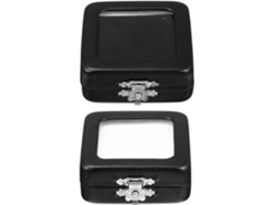 Juego 2 Cajas Joyería Transparentes Abatible Tamaño Pequeño Color Negro Ideales Guardar Anillos Alianzas