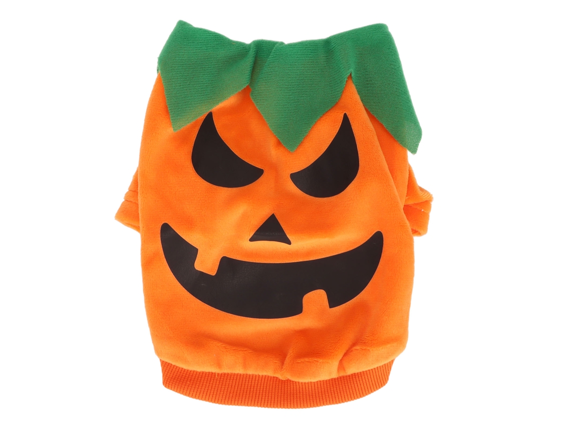Camiseta de Halloween Kkpm para perros con calabaza y fantasmas, disfraz suave y elástico para perros y gatos pequeños y medianos, naranja M