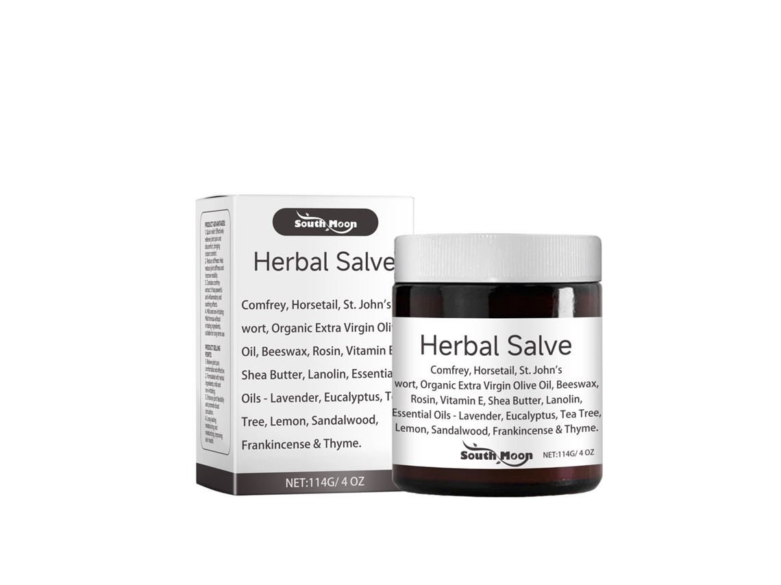 Ungüento calmante con hierbas naturales para piel sensible.