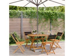 Juego de comedor de jardín de polipropileno/madera maciza, color negro, Wsd131119 Lovely Home