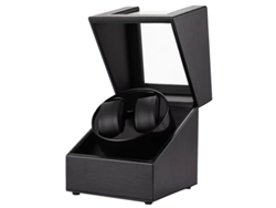 Caja Enrolladora De Relojes Automática Doble Bobinadora De Relojes Automática De Alta Calidad De Cuero Con Motor Silencioso (tabby Black) Cuich