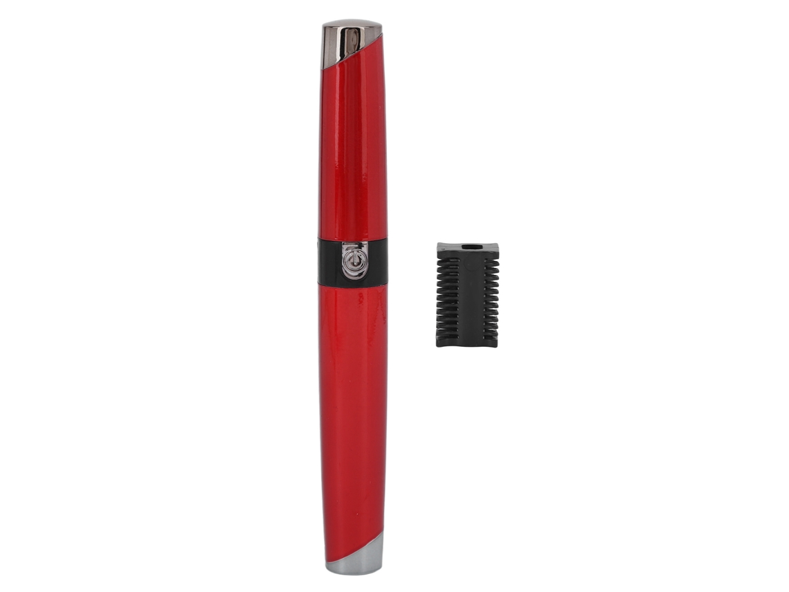 Depilador Eléctrico Recargable Trimmer De Cejas Epilador Labial Forma De Lápiz Labial Para Pelo Facial Rojo