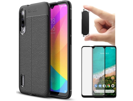Carcasa, Protector y Soporte Xiaomi MI A3 Rugged Leather Negro