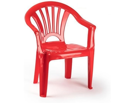 Silla Infantil para niños y niñas apilables para Interior y Exterior de plástico, Ideal para jardín, terraza (Rojo) COSHANO