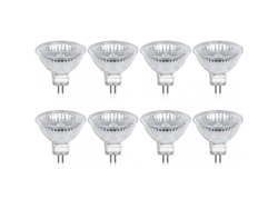 Lámpara halógena GU5. 3 MR16 35W 12V Blanco cálido 2800K Regulable 400W 8 Unidades