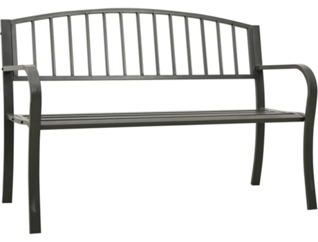 Banco de jardín VIDAXL Gris Acero (125x53x82 cm)