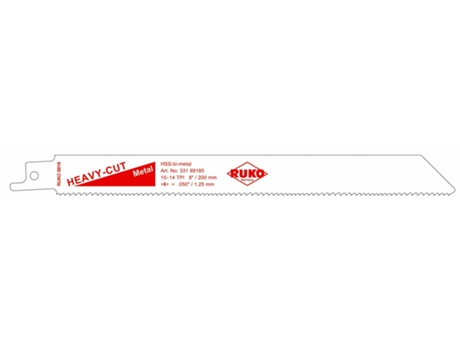 RUKO-33189185-Pack de 5 sierras de sable acero de corte ultra rápido (Bosch S 1025 VF) Largo 200 mm Paso 2,4 mm