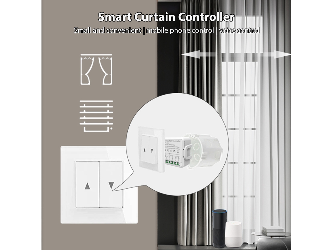 Controlador de cortinas inteligente con control de voz y temporizador