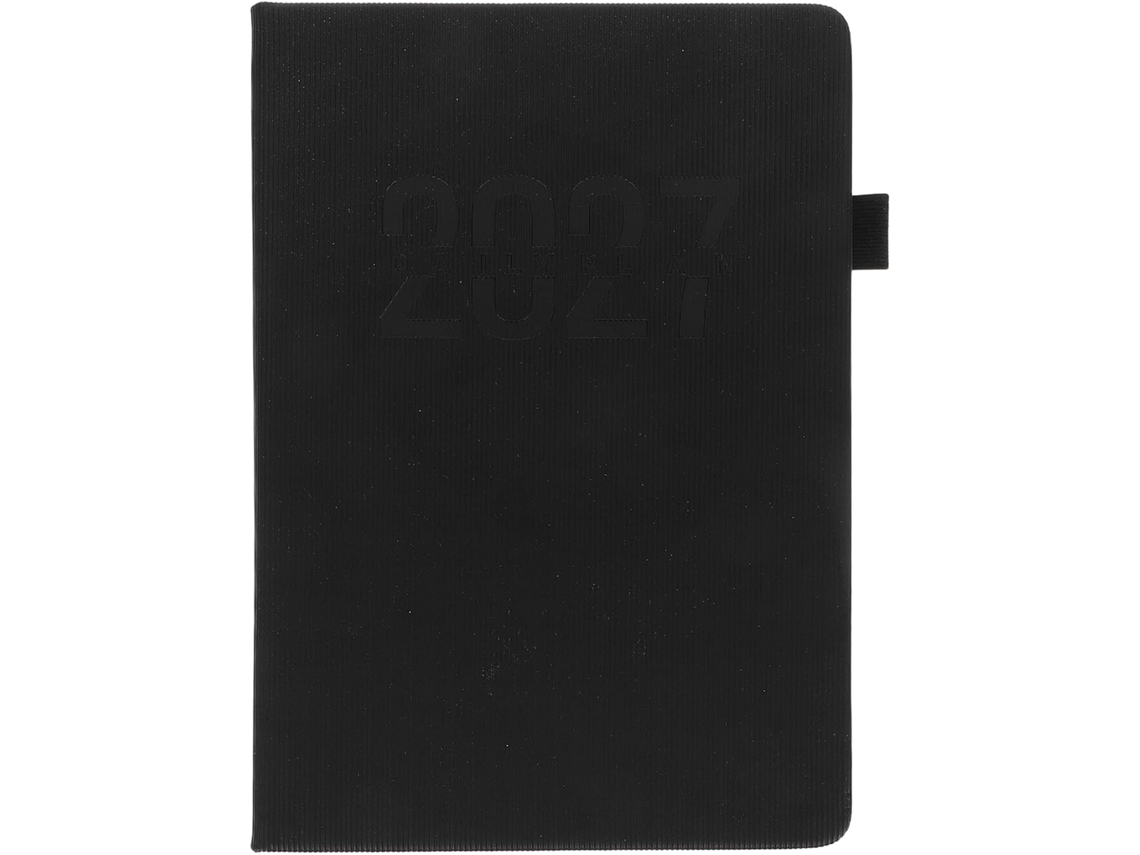 Agenda académica diaria y semanal 2027, agenda mensual para estudiantes y profesionales, formato A5, color negro.
