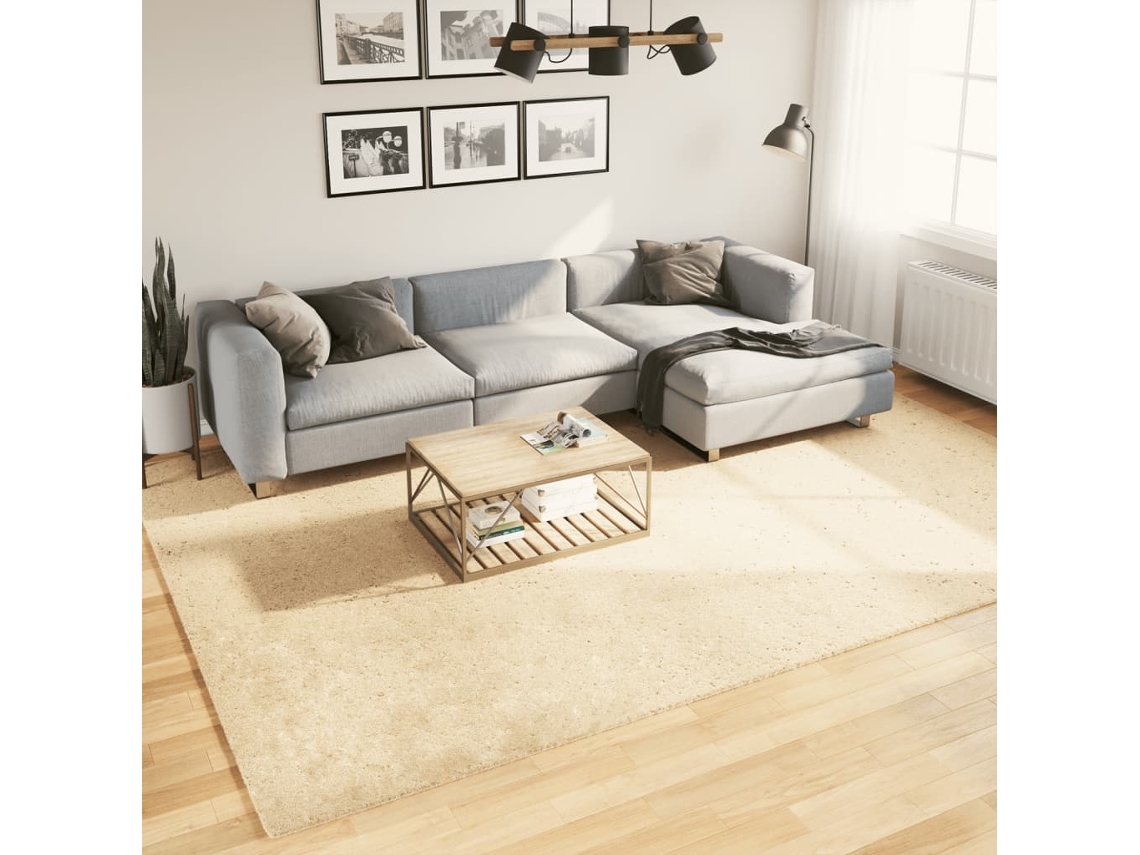 Alfombra De Pelo Corto Suave Lavable Huarte Crema 240x340 Cm