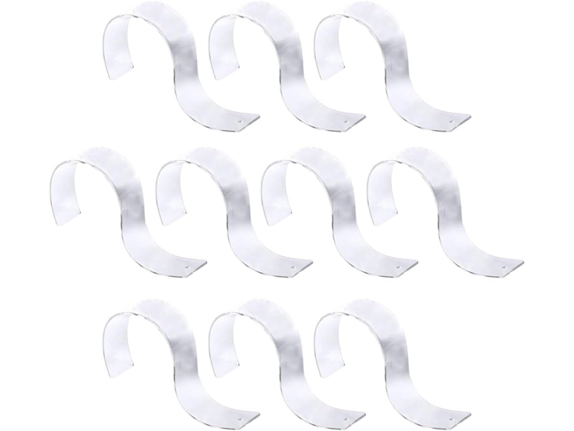 10 Soportes Exhibición Cinturones Acrílico Transparente Superficie Rebabas Estante Almacenamiento Tiendas