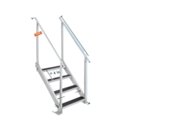 Escalera de muelle con base de goma antideslizante, altura ajustable, capacidad de 227 kg, 4 escalones OEM