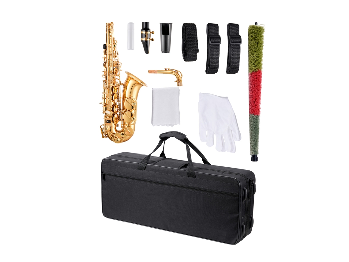 Saxofón alto Succebuy en mi bemol con estuche y boquilla para músicos, dorado