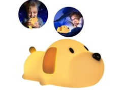 Luz Nocturna Led Para Niños, Lámpara De Silicona Con Forma De Perro Y Sensor Táctil.