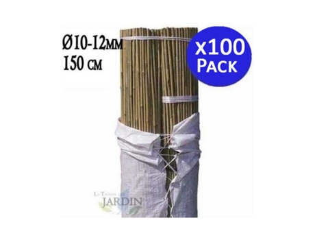 Tutor de Bambu Natural 150 Cm 10-12 Mm Pack 100 Varillas de Bambu Ecologicas para Sujetar Arboles Plantas Y Hortalizas SUINGA