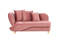 Chaise longue BELIANI Meri de Terciopelo Rosa 175x69x73