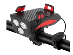 Cargador Luz Bicicleta Buzina Recarregável Guiador Farol Modos Iluminação YIZHOOD Rojo