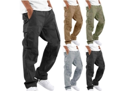 2026-pantalones Cargo Largos Casuales Sueltos De Algodón Y Lino Con Multi Bolsillos Para Hombre