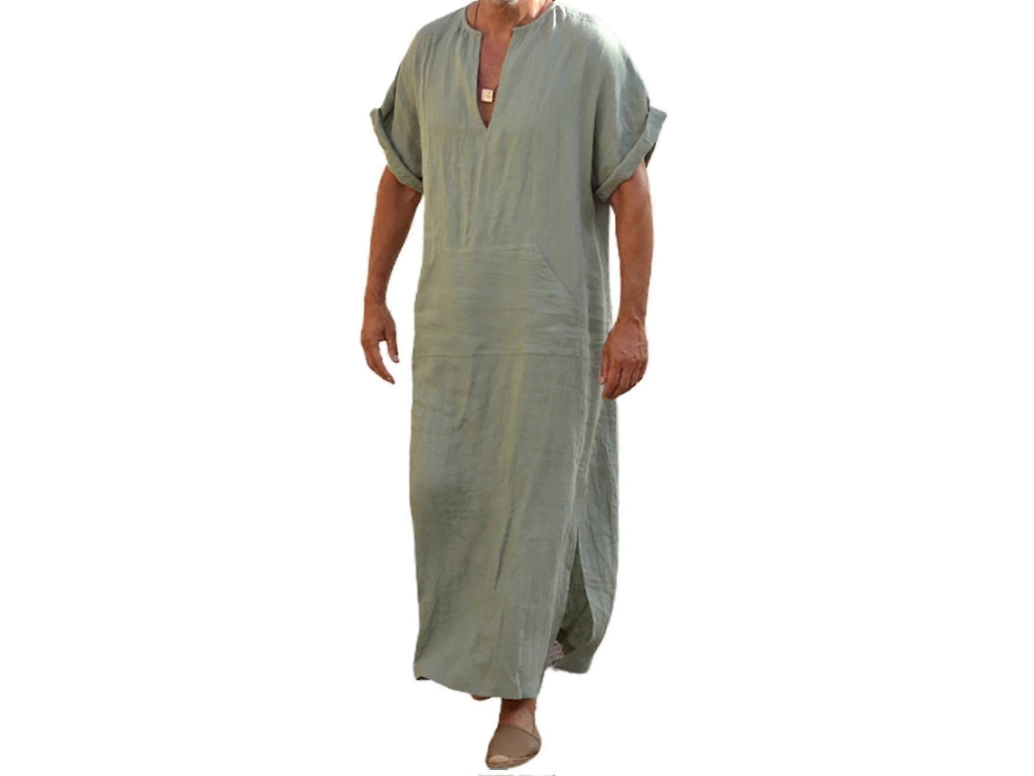 Prenda corta y holgada de corte tradicional para hombre con escote en V profundo.
