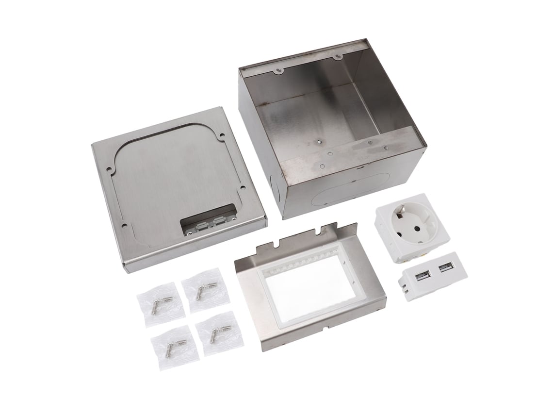 Enchufe De Suelo Oculto, Acero Inoxidable, Con Clasificación Ip44, Empotrable, Resistente Al Agua, Para Suelos De Hormigón Y Mármol.