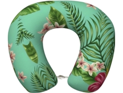 Almohada Viaje Hawaiana Espuma Viscoelástica Poliéster, Soporte Relajación, Fácil Viajes