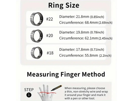 Smart Ring Fitness Tracker Conexión inalámbrica Carga USB Varios tamaños para Hombres y Mujeres Oro 22# BISBISOUS
