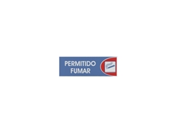 Cartel adhesivo de plástico «Prohibido fumar» 6x18cm Azul Rojo Blanco