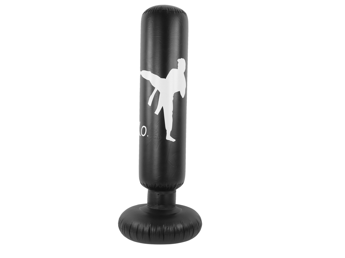 Danu2026-saco De Boxeo Inflable Vertical Para Adultos 1.6m Reforzado Tumbler Niños Fitness Lucha Columna Negro