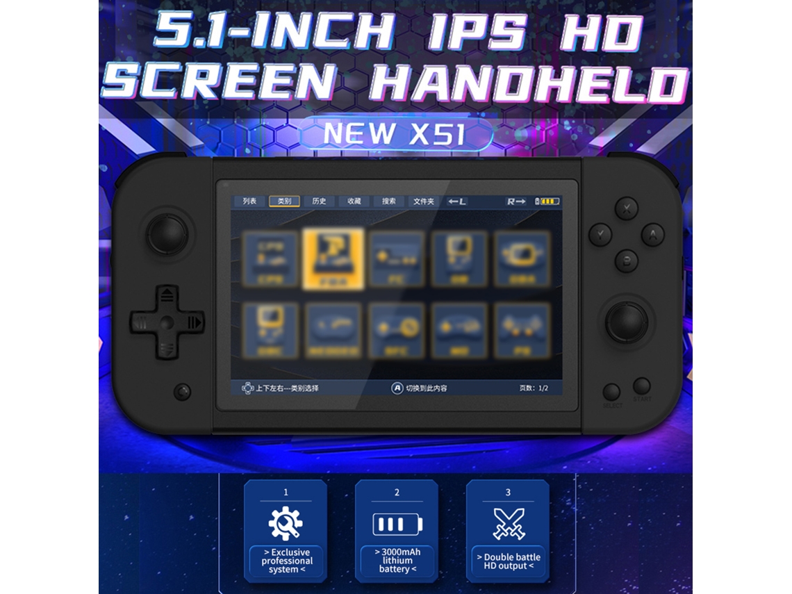 Consola De Juegos Portátil Con Pantalla Ips Hd De 5 Pulgadas, Compatible Con Reproducción De Música Y Video