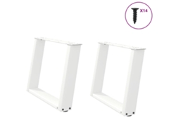 Patas De Mesa De Centro Forma U 2uds Acero Blanco 70x(42-43) Cm