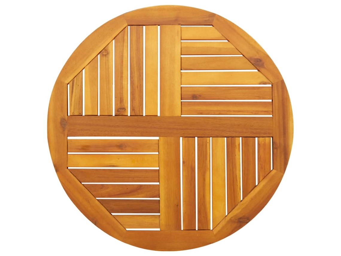 Tablero De Mesa Redondo Madera Maciza De Acacia Ø70x2 Cm
