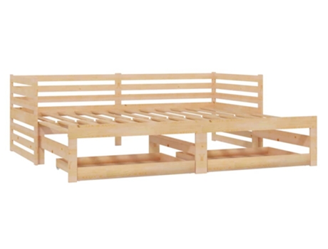 Sofá cama VIDAXL Marrón Madera (203.5x185x68.5 cm)