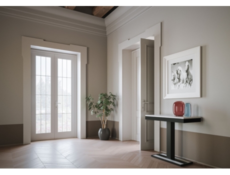 Consolas Capital Small Evolution Extensible hasta 196 cm ITAMOBY (90 x 40 x 77 cm - Paneles de Melamina - Fresno Blanco)