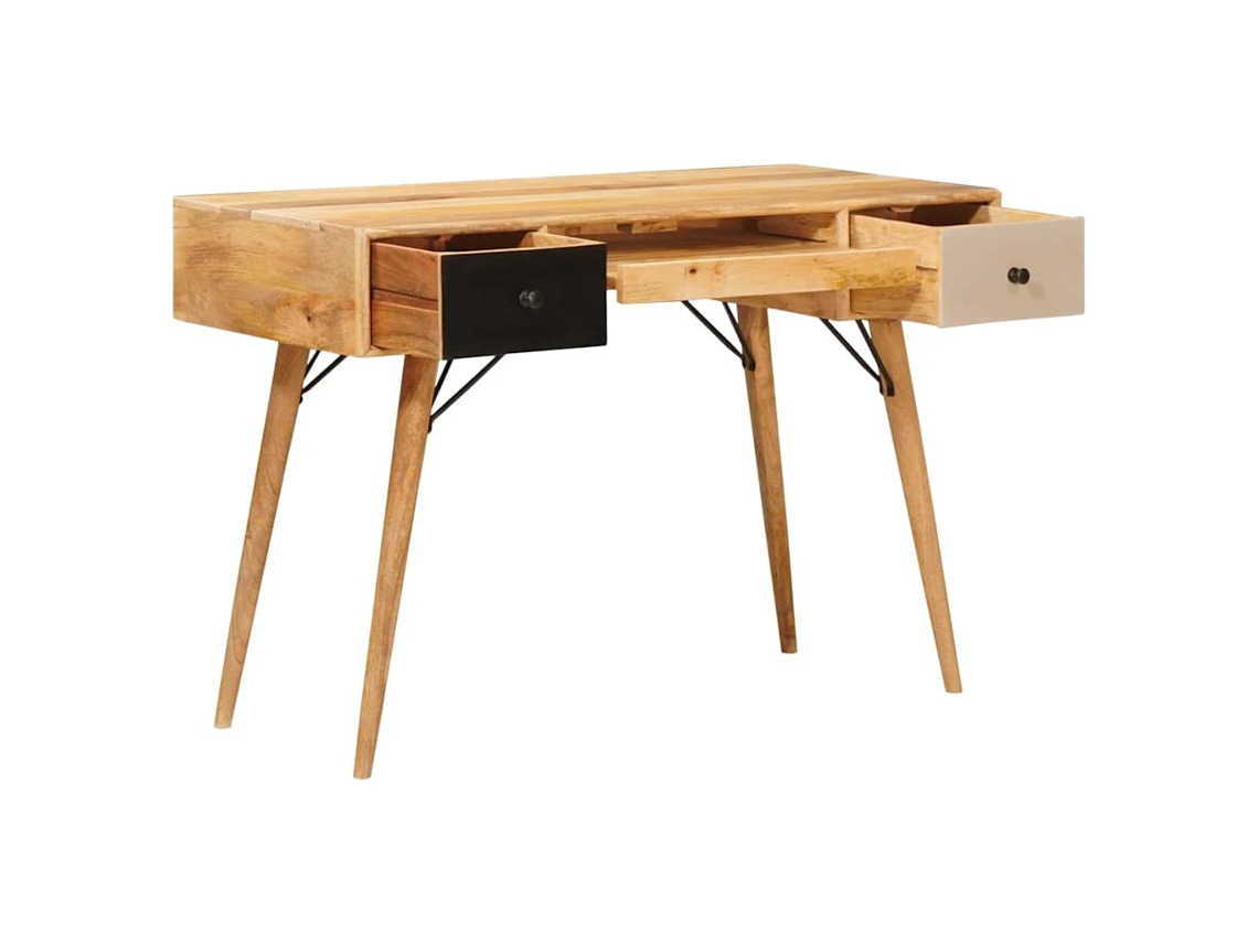 Escritorio secretaria | Escritorio con cajón, marrón, 110 x 55 x 76 cm