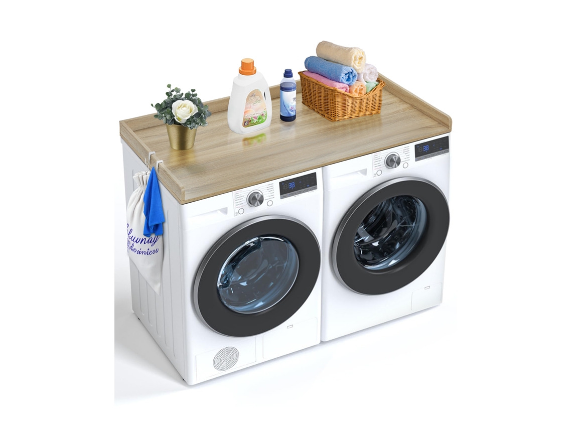 Encimera para lavadora y secadora Succebuy de 54 x 27 pulgadas, roble, resistente al agua
