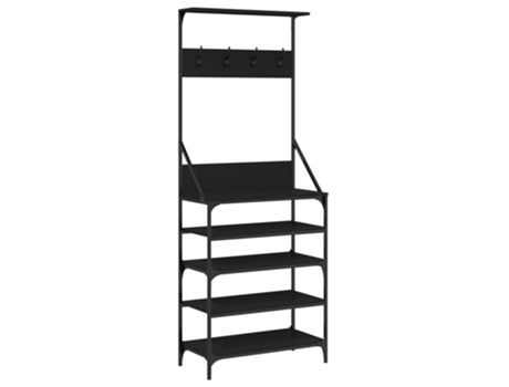 Perchero VIDAXL con zapatero negro (70x34x184 cm)