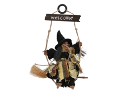 Decoración De Halloween Colgante Bruja Con Gorro Negro Para Hogar Jardín Casa Embrujada Adorno De Puerta