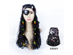 Peluca de calavera pirata para cosplay de baile de máscaras de Halloween, talla única YUNZII