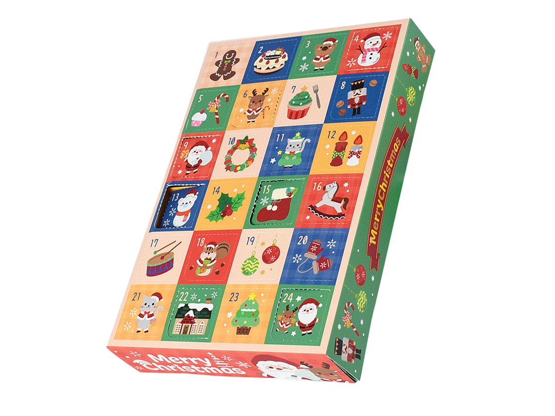 Caja de calendario de adviento DIY con 24 compartimentos (no incluye total). (Regalos no incluidos).