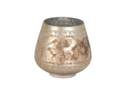 Portavelas Blanco Cristal 14 x 14 x 13 cm BIGBUY