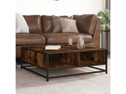 Mesa auxiliar HARLANV1 con tablero de madera de roble ahumado, 80x80x30cm