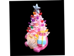 Lámpara navideña decorativa con gnomo y árbol, perfecta para el salón. SFUSHOS