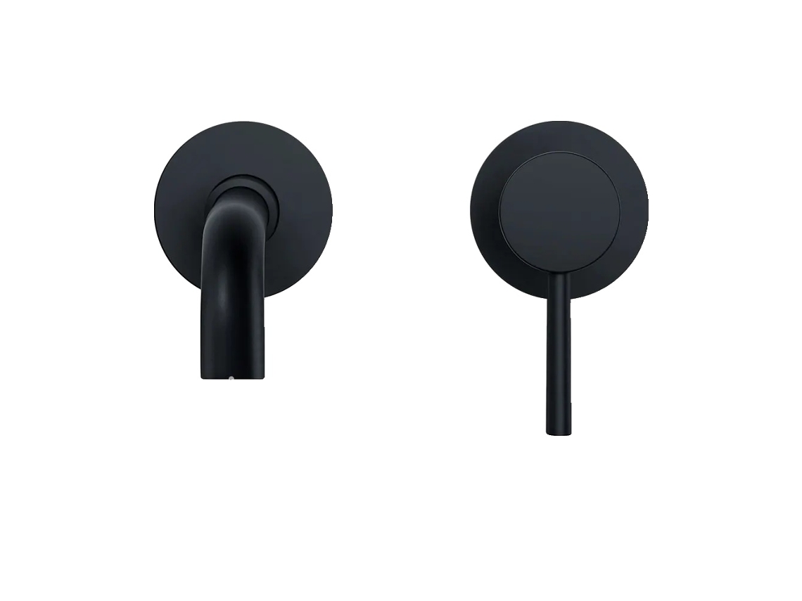 Grifo de baño de pared, negro mate, monomando, MB 150mm OEM.