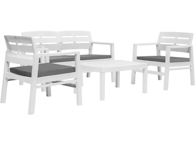 Conjunto 4 de muebles de jardín VIDAXL plástico blanco
