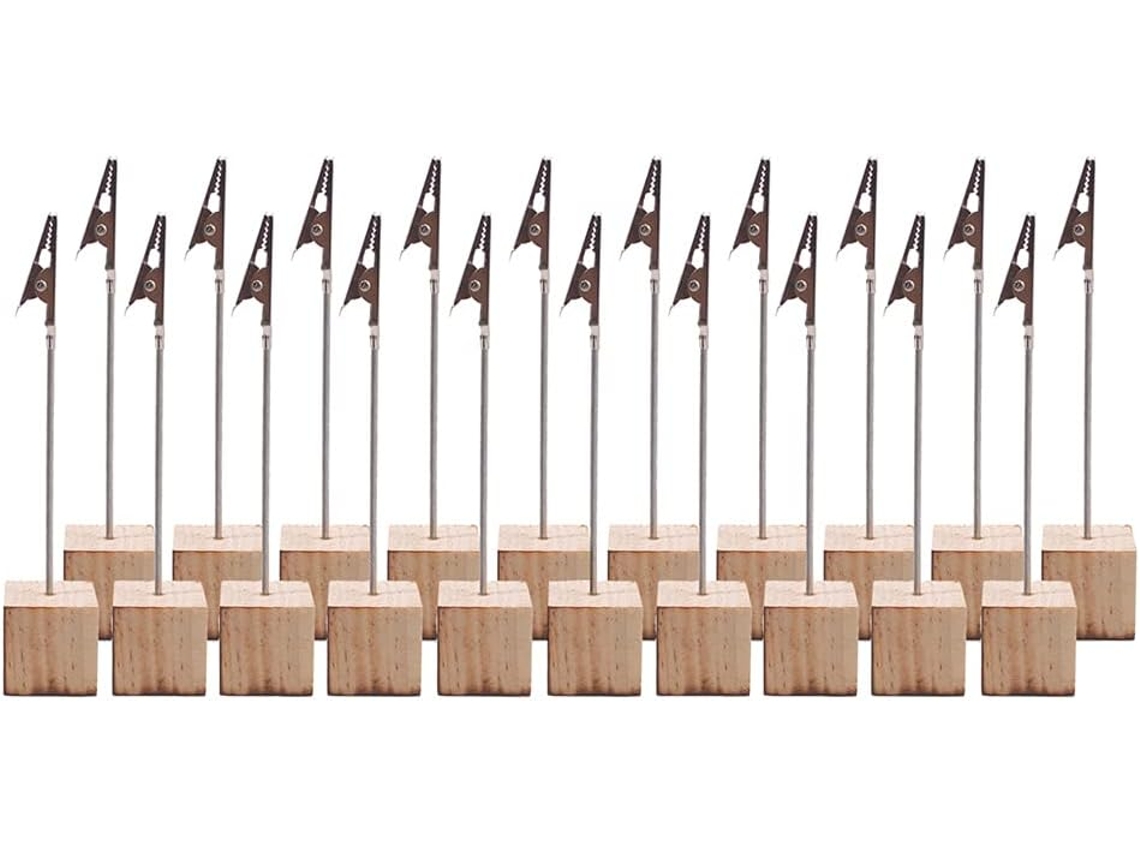 Soporte Para Fotos De Madera De 20 Piezas Con Base Cúbica Sólida, Soporte Creativo Para Números De Mesa Y Tarjetero.