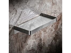 Estante de ducha rectangular sin agujeros, acero inoxidable SUS 304, sin clavos, Jortmrd (cepillado)