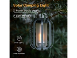 Linterna Solar Portátil Para Acampar, 4 En 1, Led Para Exteriores, Con Trípode, Ipx4, Resistente Al Agua, Usb-c Y Energía Solar.