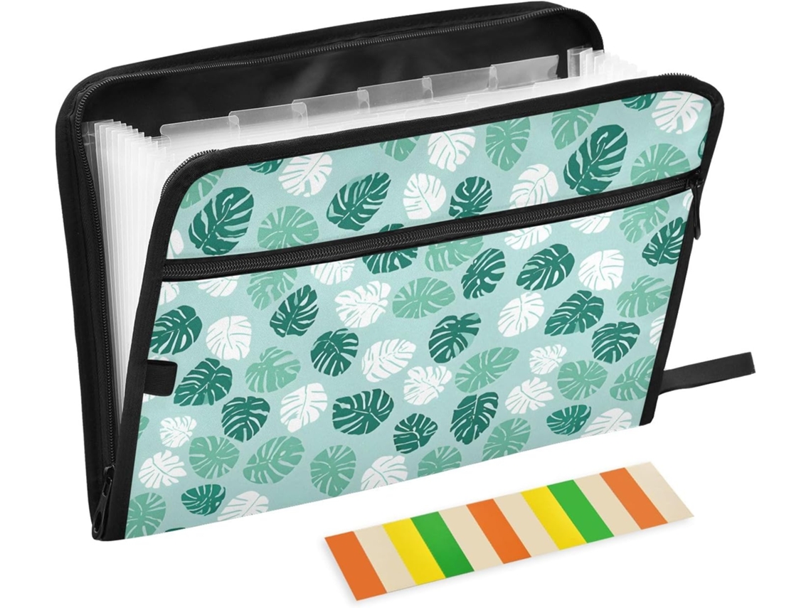 Besportble Carpeta De Hojas De Palma Y Documentos Con Cremallera 36.1 X 26.9 X 2 Cm 36.1 X 26.9 X 2 Cm.br...